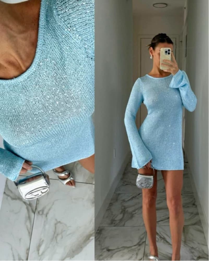 Asta Resort Sequin Blue Coverup - Image 1