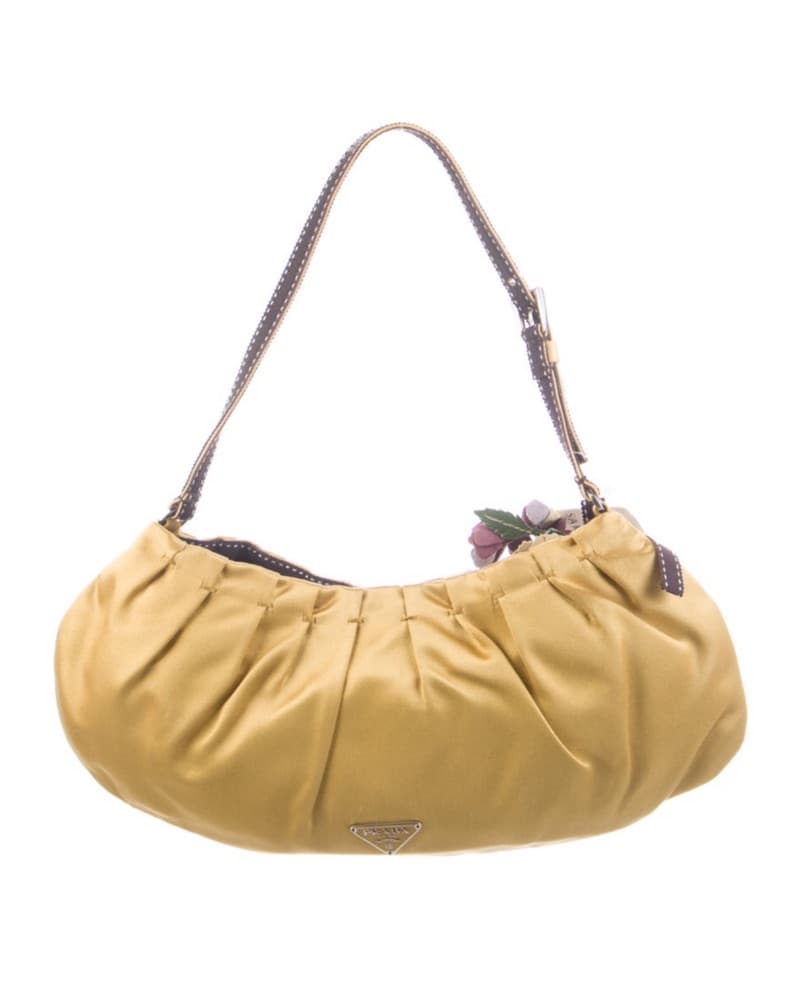 Prada Flower Satin Shoulder Bag - Image 4