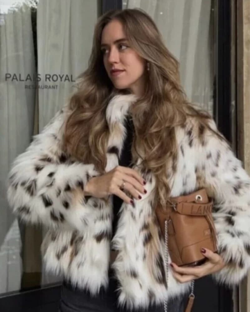Zara Faux Lynx Fur Coat - Image 1