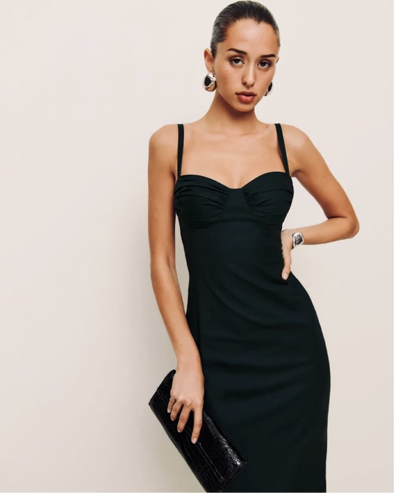 Reformation Black Stormi Dress - Image 4