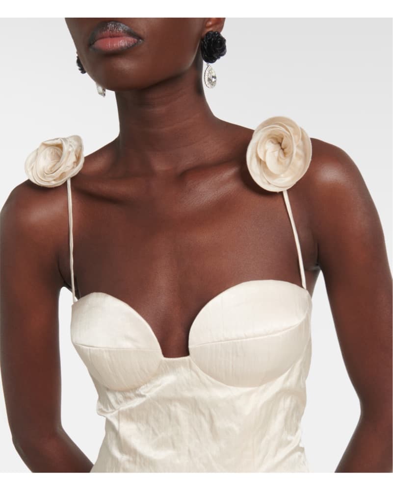 Magda Butrym Cream Rosette Dress - Image 4