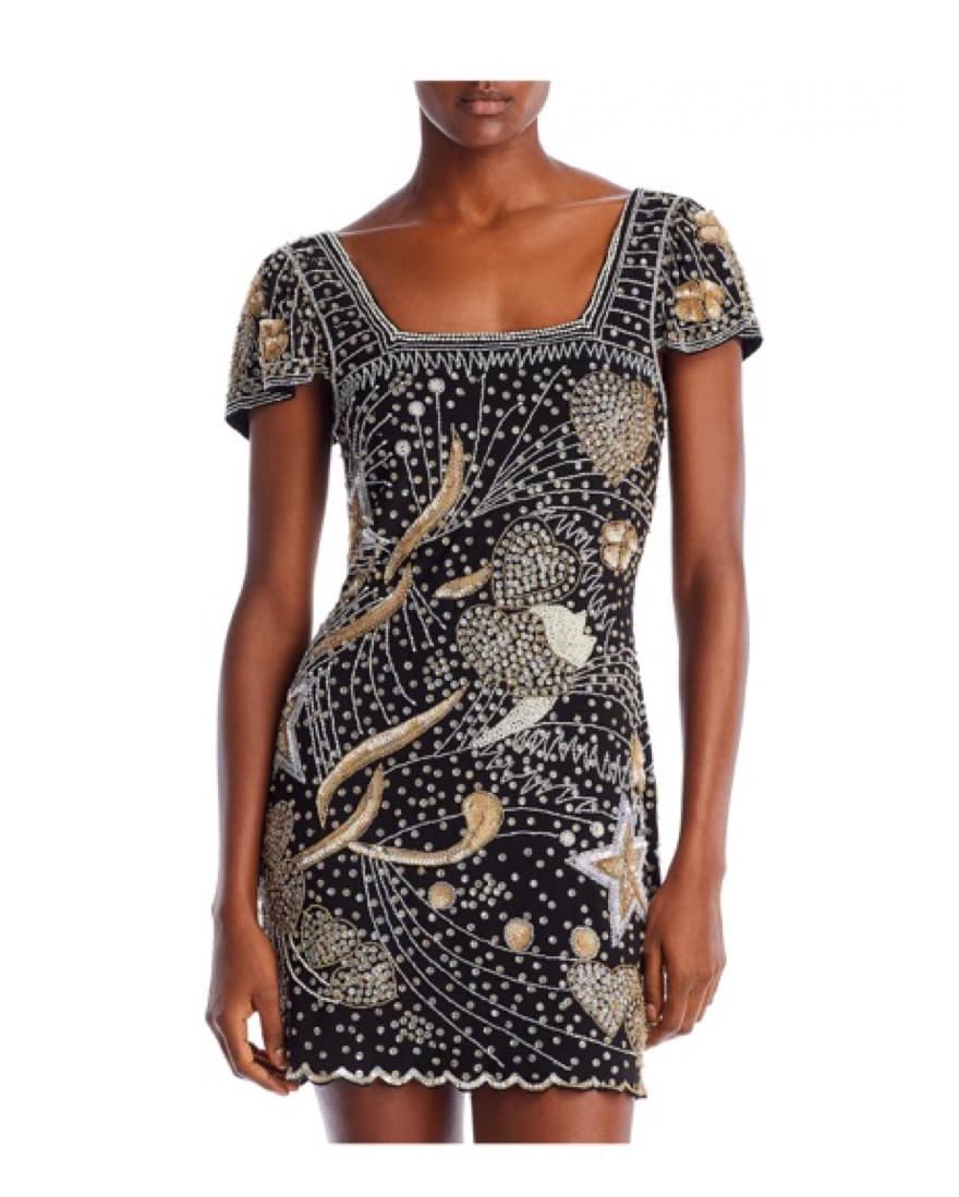 ERAS Beaded Sequince Black Stary Dress - Image 3