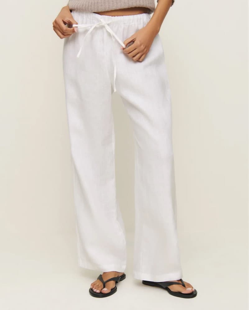 Reformation White Linen Pants - Image 3