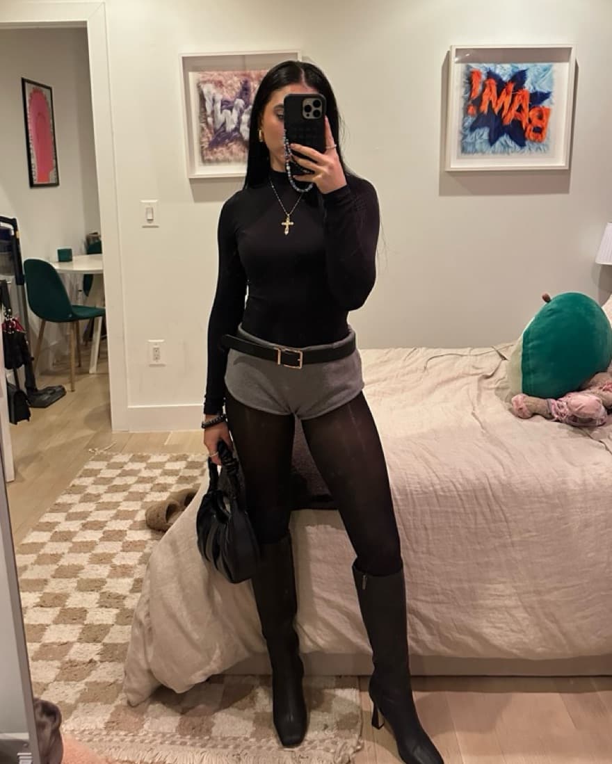 Edikted Grey Micro Shorts - Image 2