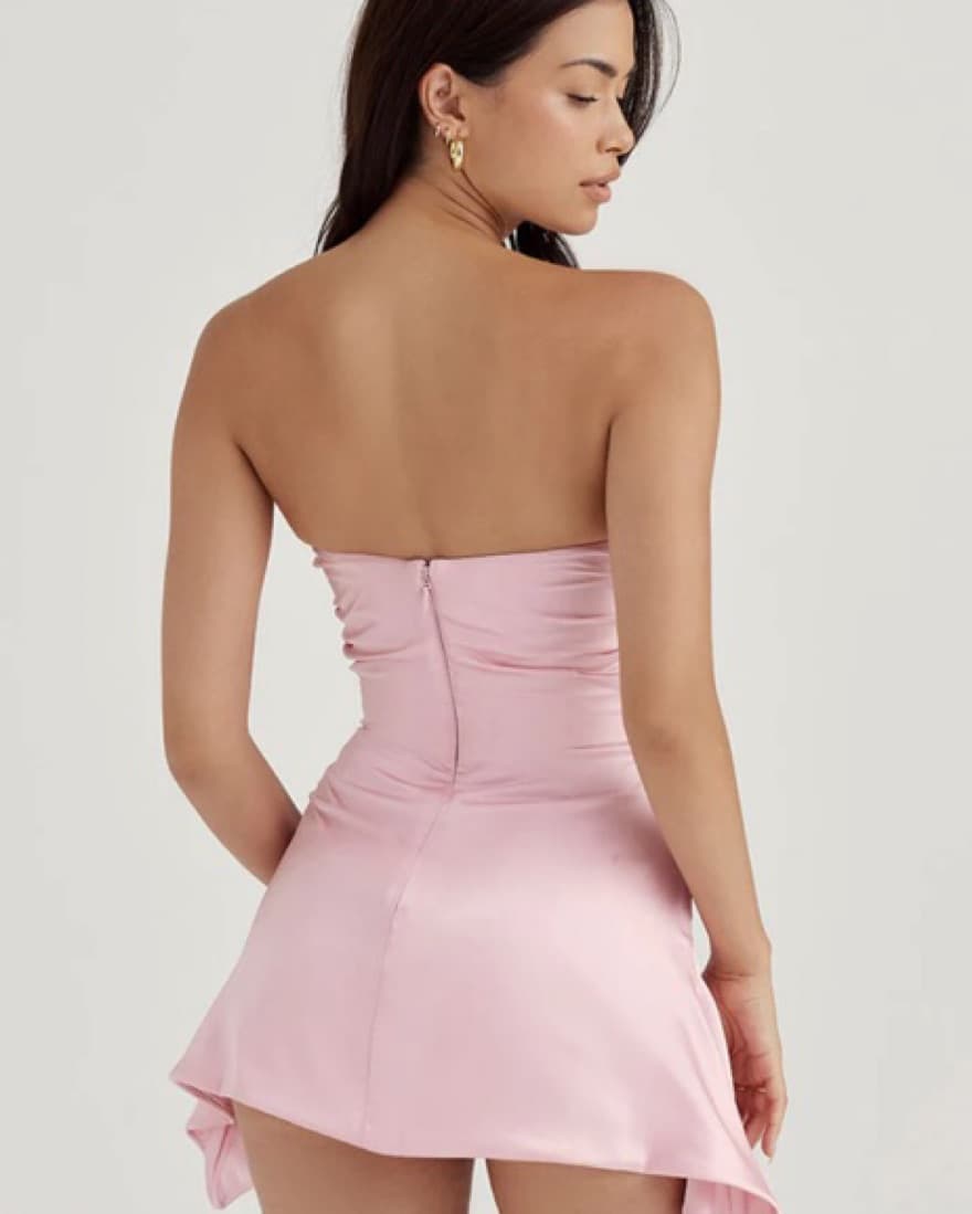 Jasmine Strapless Satin Corset Dress  - Image 3