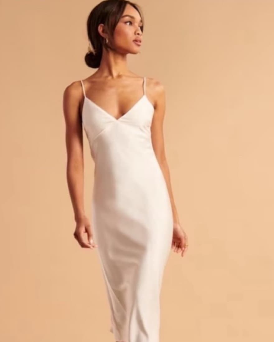 Abercrombie Lace-up Back Slip Midi Dress - Image 1