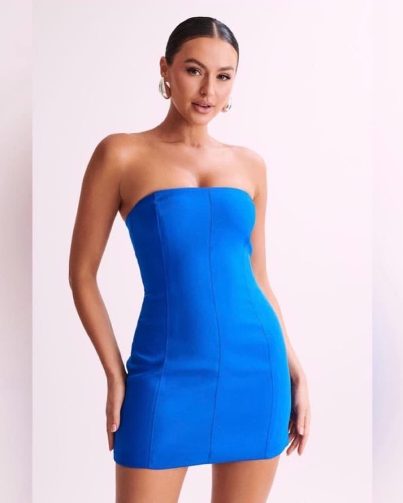 MESHKI Cobalt Blue Mini Dress - Image 1