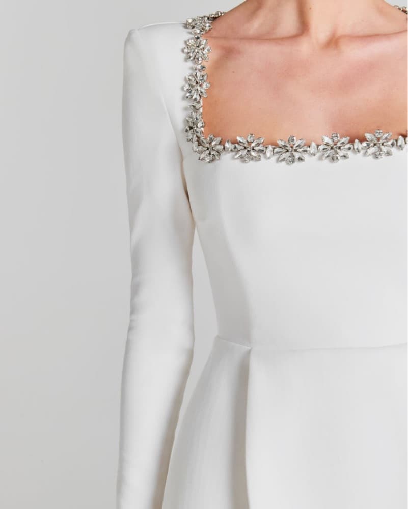 Nadine Merabi Rhinestone Mini Dress - Image 3