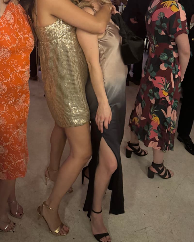 Silk Slit Dress Silver Black Gradient - Image 2