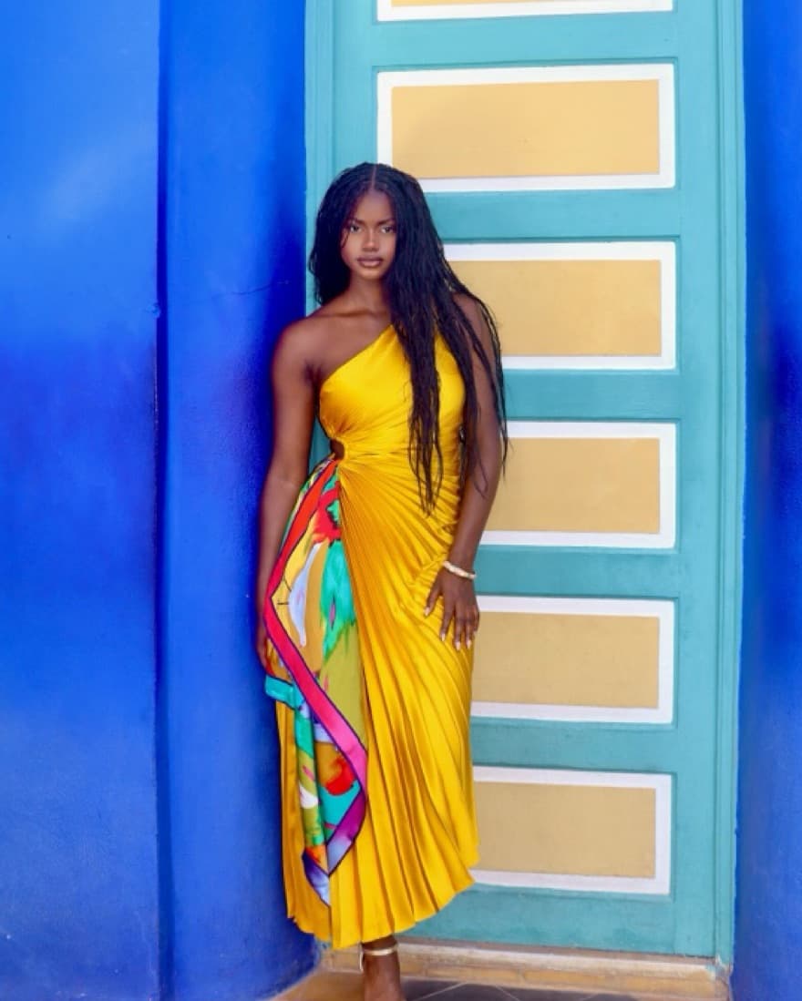 Yellow One-Shoulder Maxi Dress - Image 4