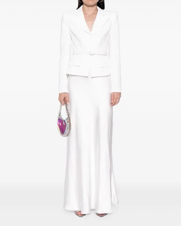 Self Portrait White Tailored Maxi Dress - Image 1