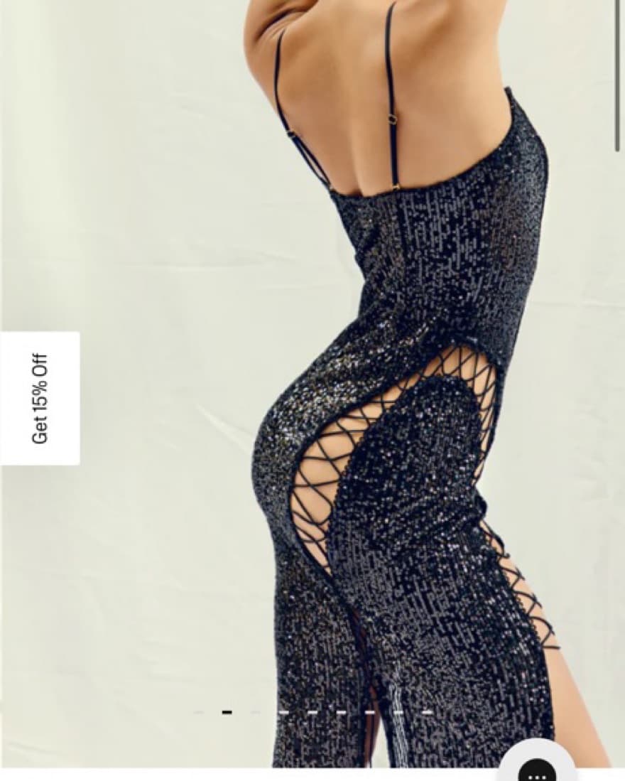 God Saves Queens Black Sparkly Dress - Image 5