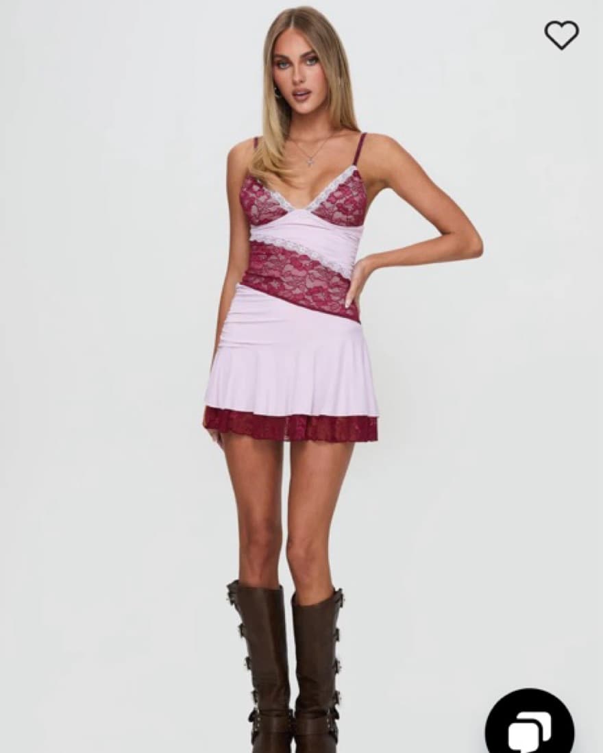 Love Is Alive Lace Mini Dress Lilac - Image 4