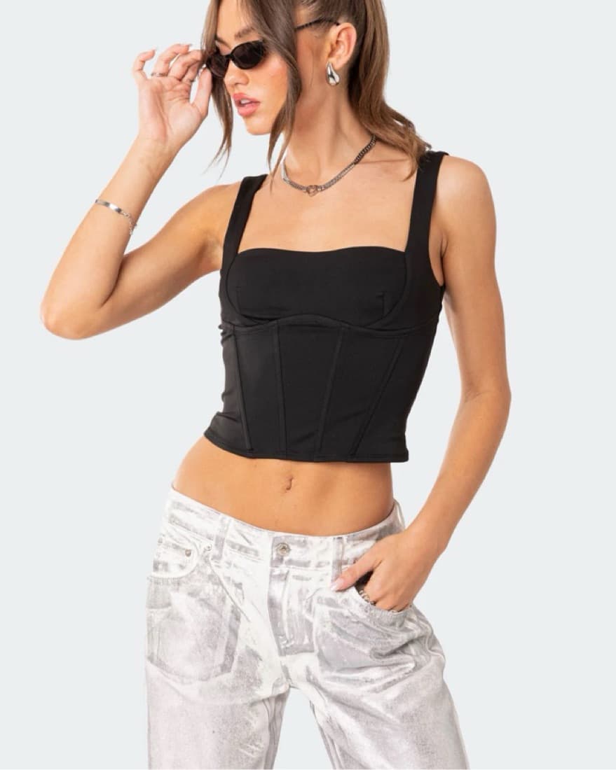 Black Corset Tank - Image 1