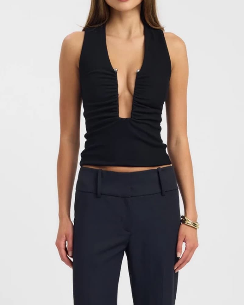 Kookai Black Lowcut Top  - Image 1