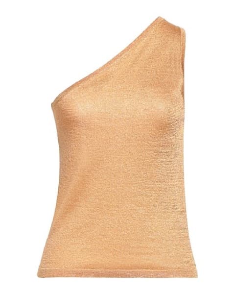 MISSONI Gold Knit One Shoulder Top  - Image 1