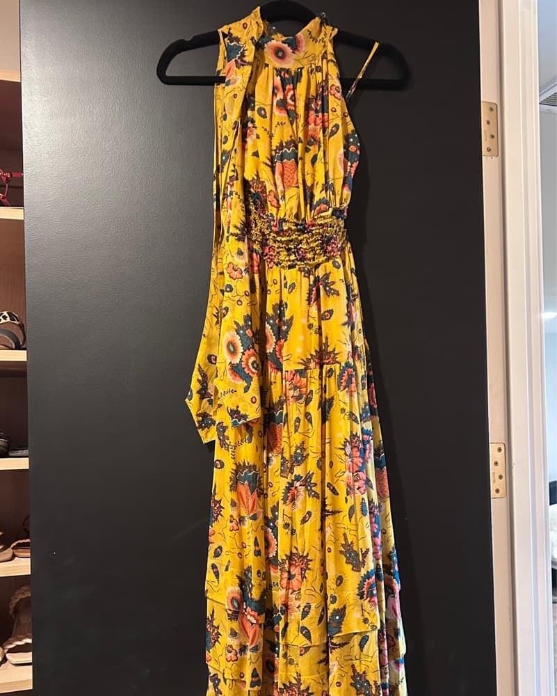 ULLA JOHNSON Floral Silk Midi Dress - Image 4