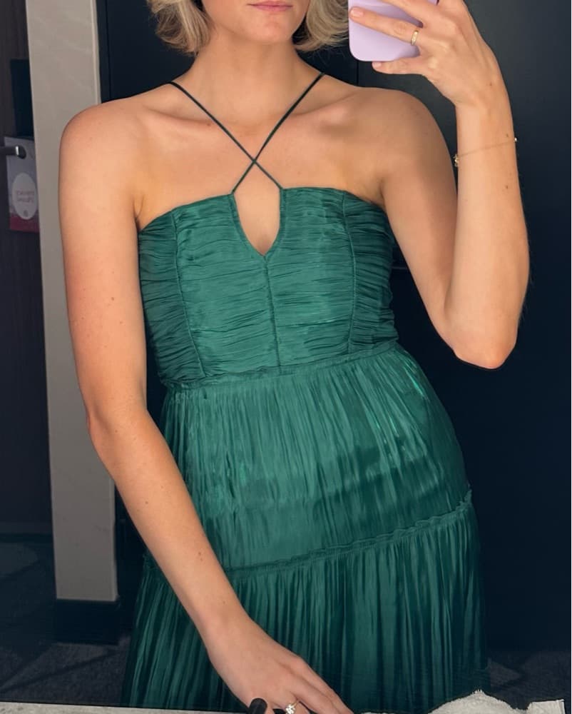 Elegant Emerald Green Maxi Dress - Image 2