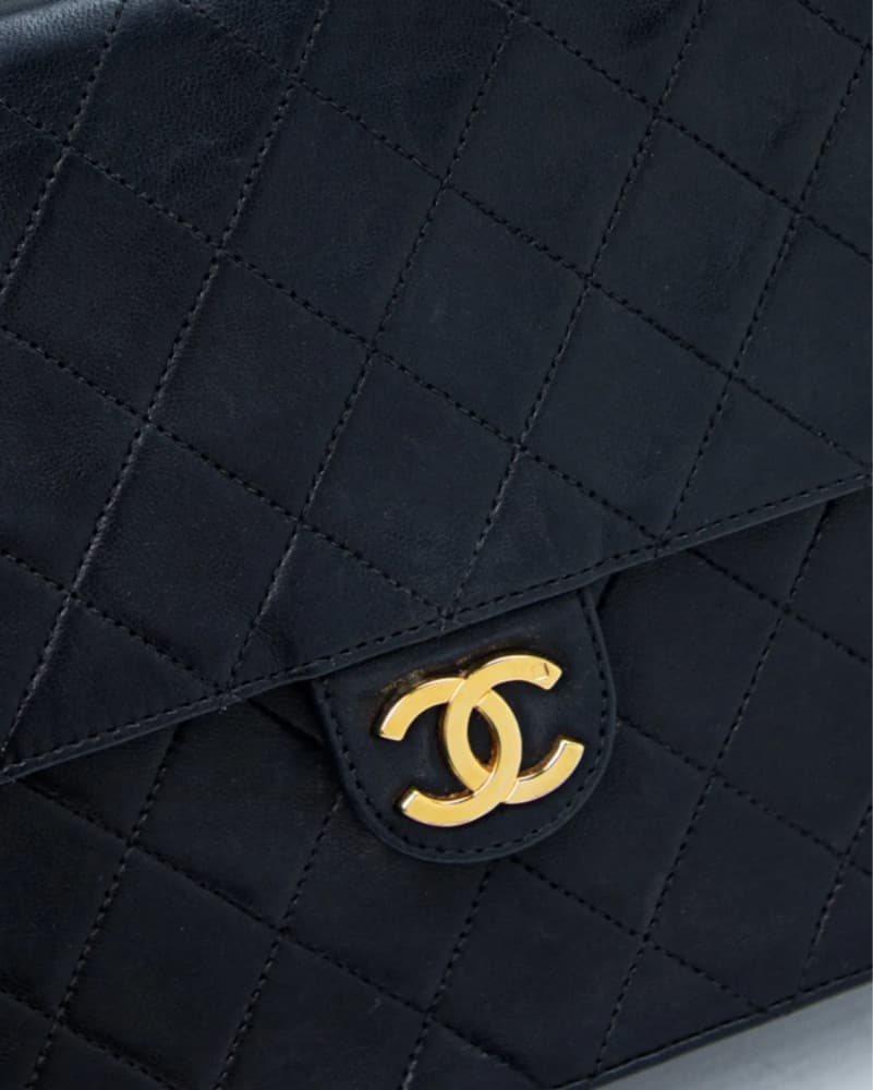 Chanel Vintage Lambskin Push Lock Flap  - Image 3