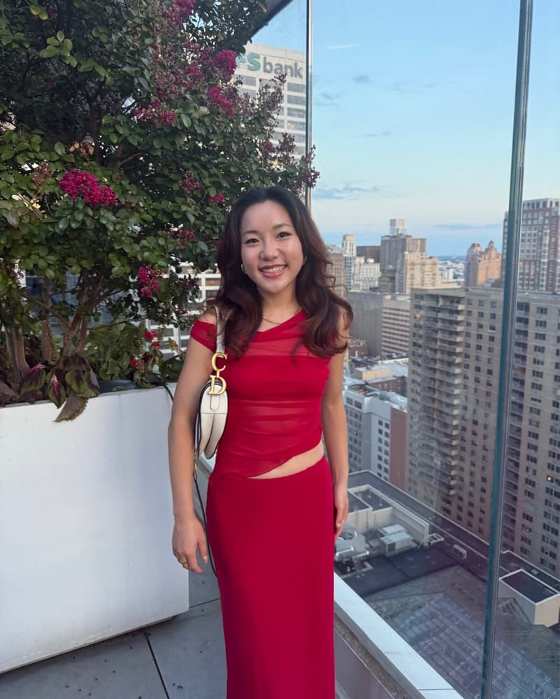 Red Two Piece Long Dress - Image 3