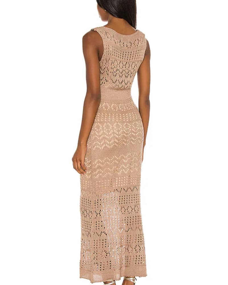 SNDYS Shona Knit Maxi Dress Mocha - Image 3