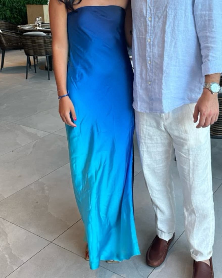 Ombre Blue Silk Dress - Image 2