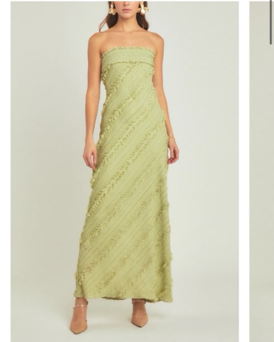 Endless Rose Textured Green Midi Dress  - Image 1
