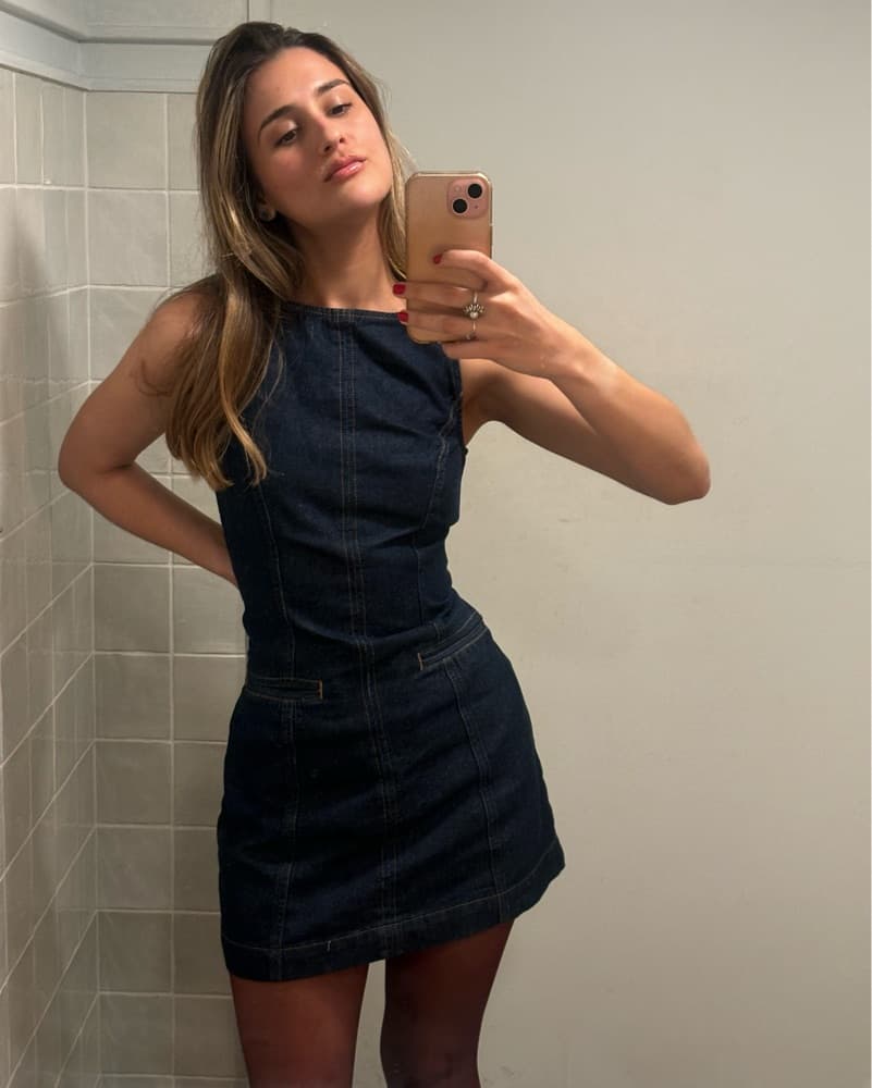 Reformation Citron Denim Mini Dress - Image 3
