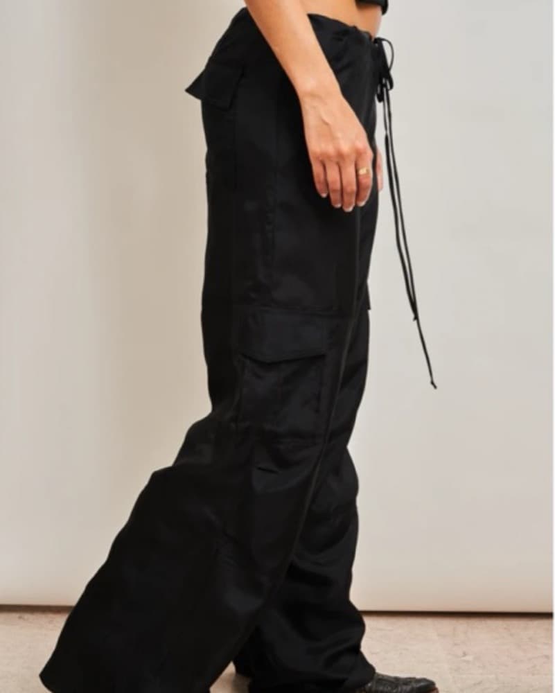 Dana Foley Silk Cargo Pants - Image 3
