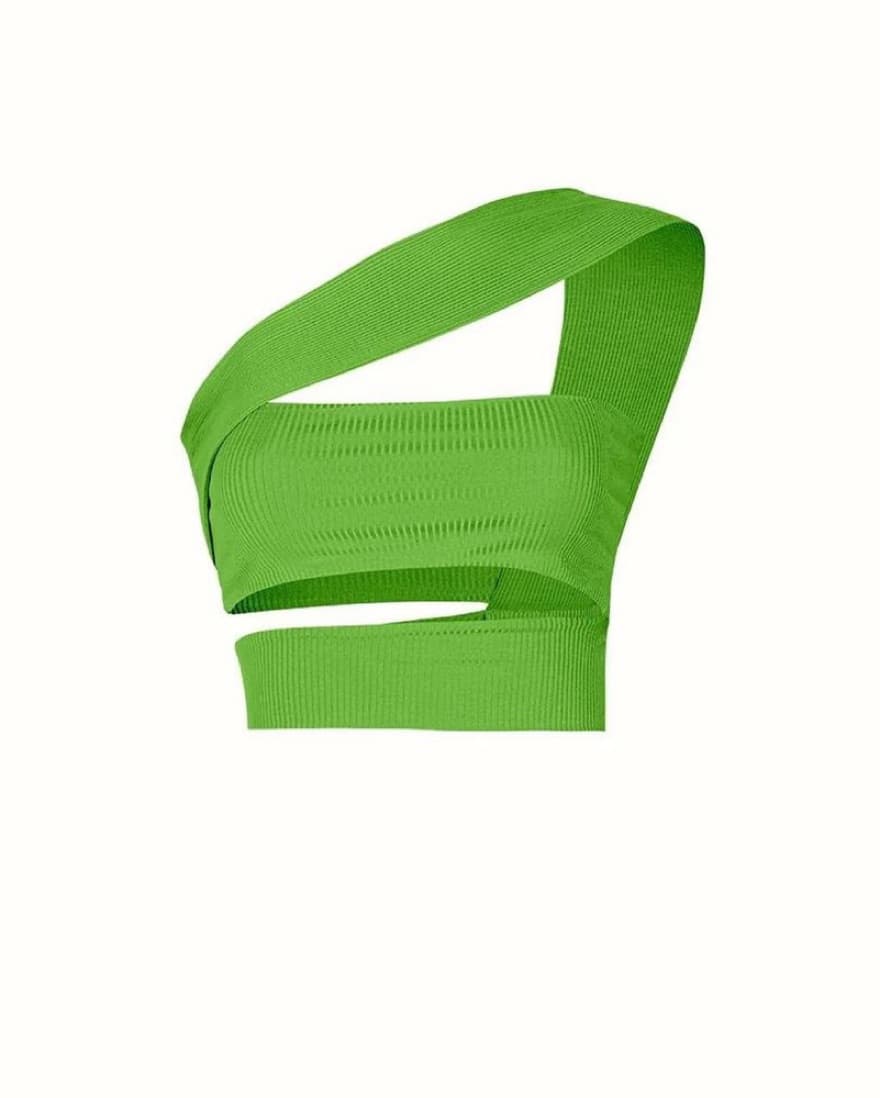 LAMA JOUNI electric green bandage top - Image 2