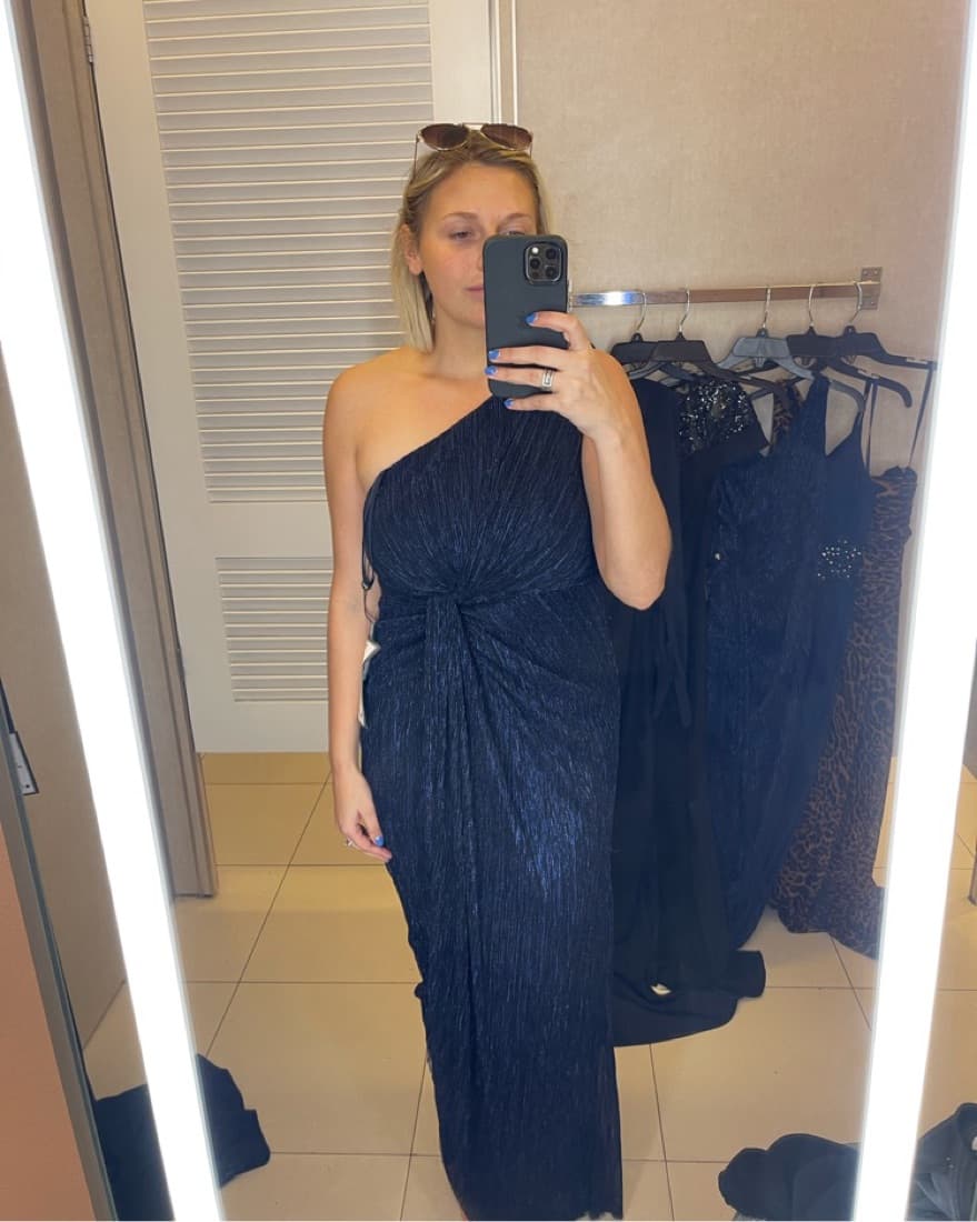 Blue Black Tie Gown  - Image 3