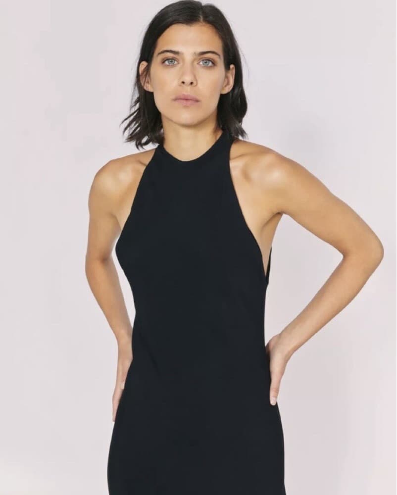 IRO Otalia Black Halter Midi Dress - Image 3