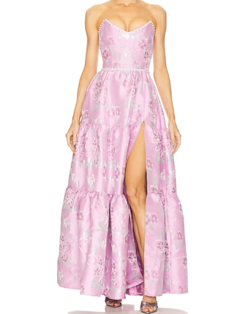 Vivian Dress in Orchid Baroque Floral - Image 1