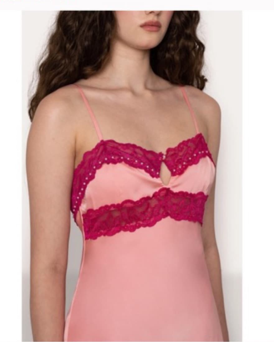 Guizio Babydoll Pink Slip Dress - Image 3