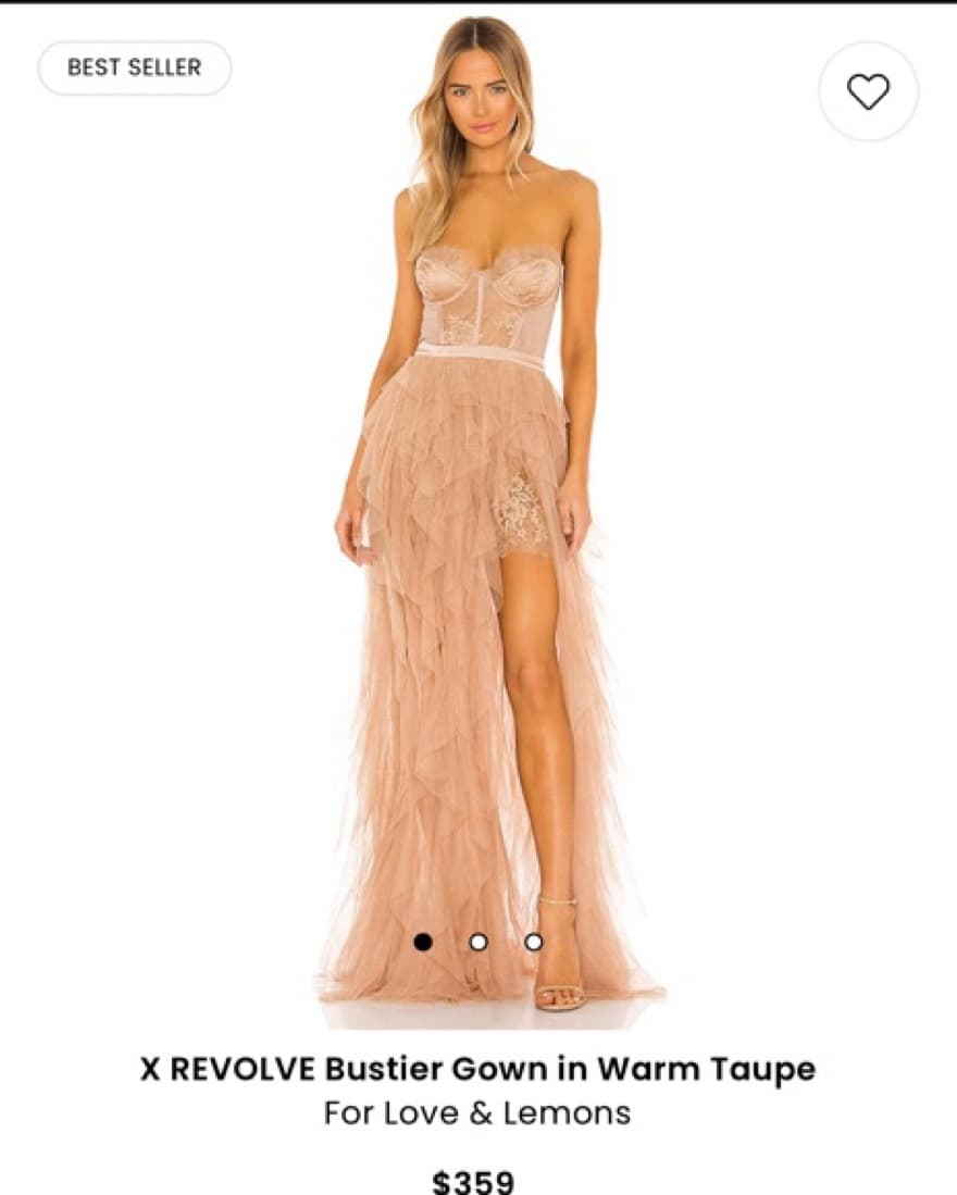For Love And Lemons Bustier Gown Taupe - Image 2