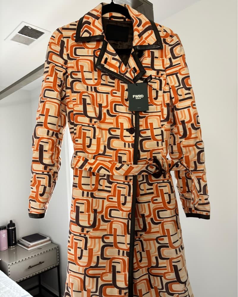 Vintage Prada Geometric Print Coat - Image 2