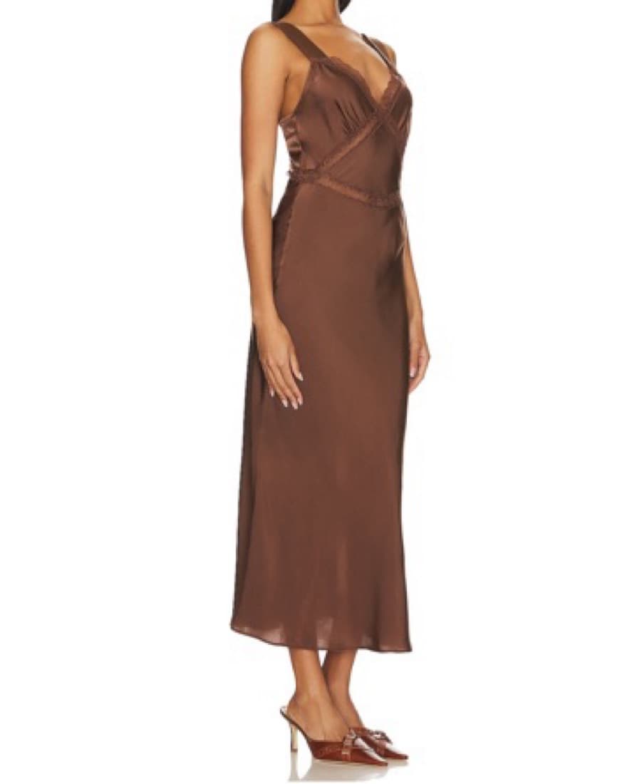 Brown Silk Dress - Image 3