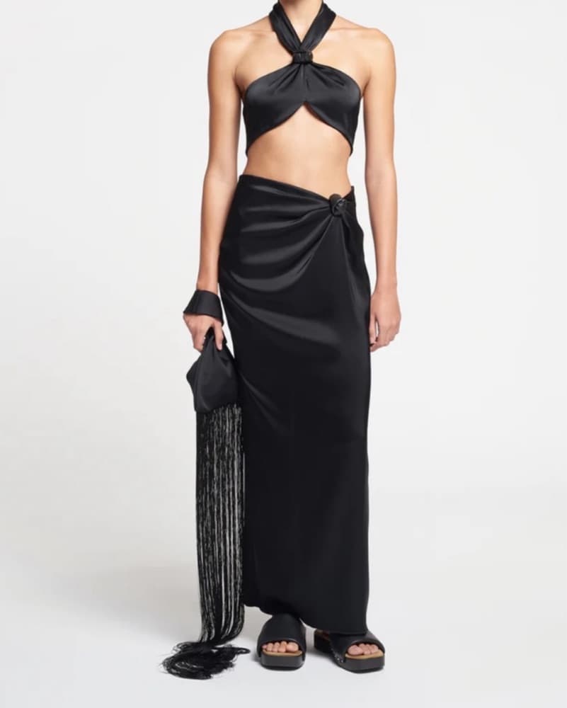 Naushka Black Top And Skirt Set  - Image 1