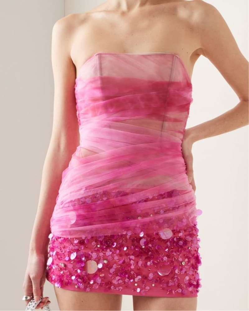 Des Phemmes Sequin Tie Dye Corset Dress - Image 3