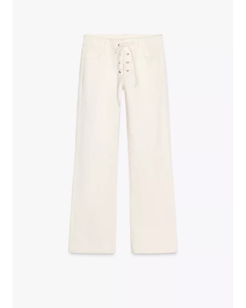Zara Flare Mid-rise Jeans With Ties - Image 3