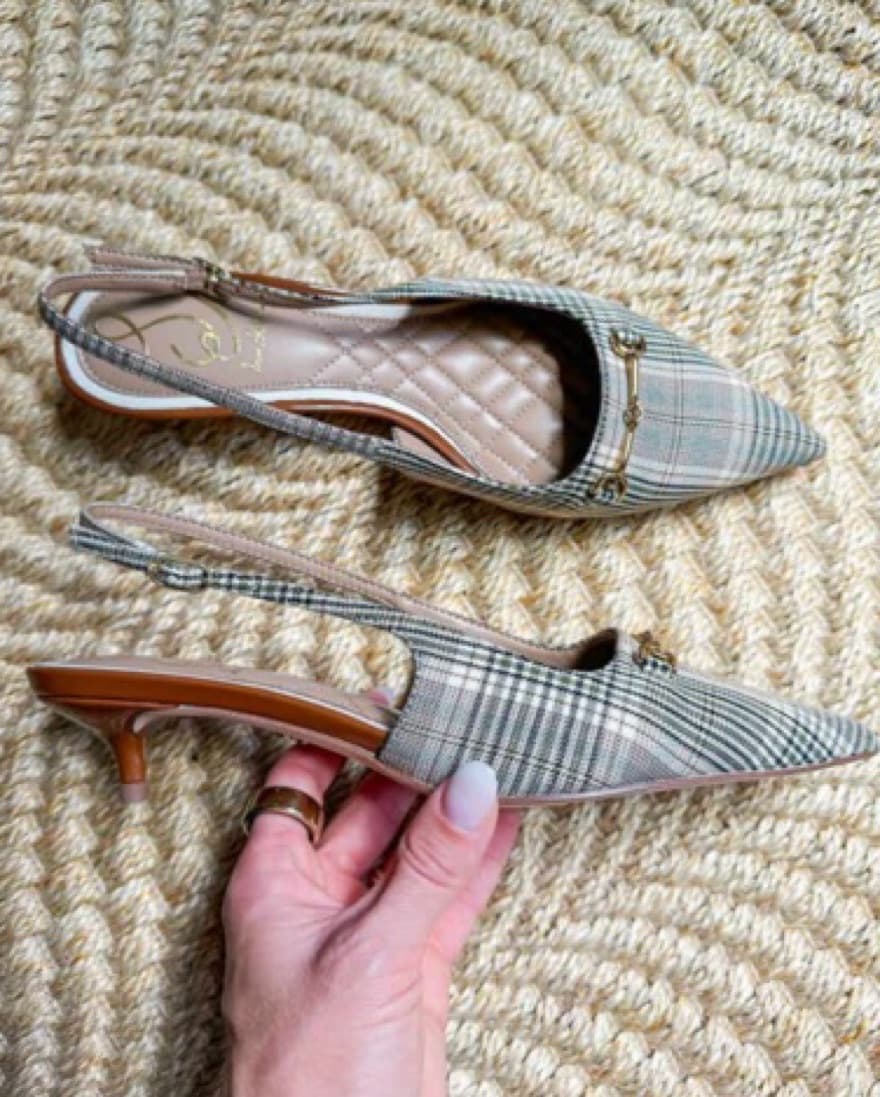 Sam Edleman Plaid Slingback Kitten Heel - Image 6