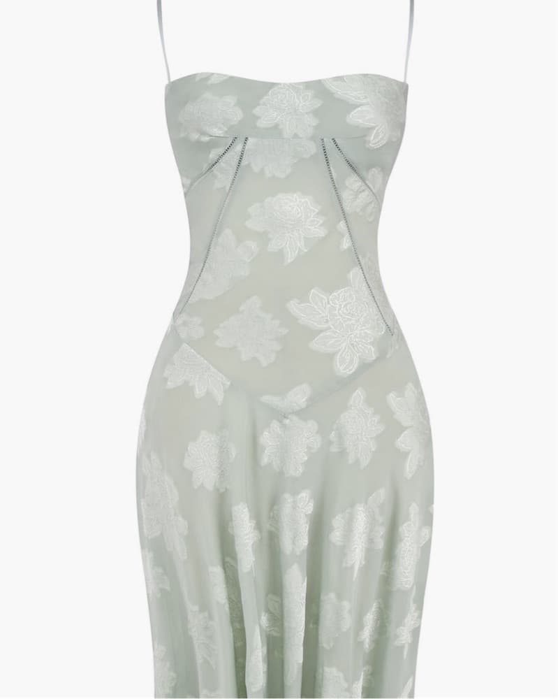 Ethereal Sage Floral Maxi Dress - Image 1