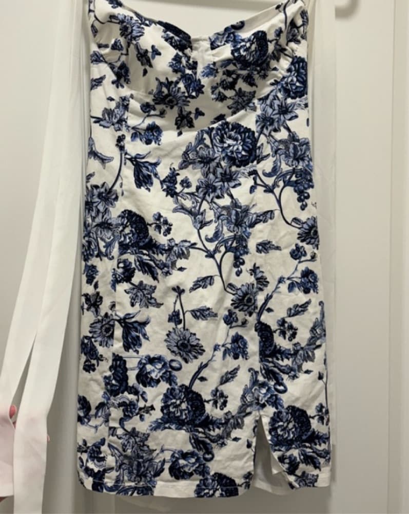 Blue Floral Mini Dress - Image 2