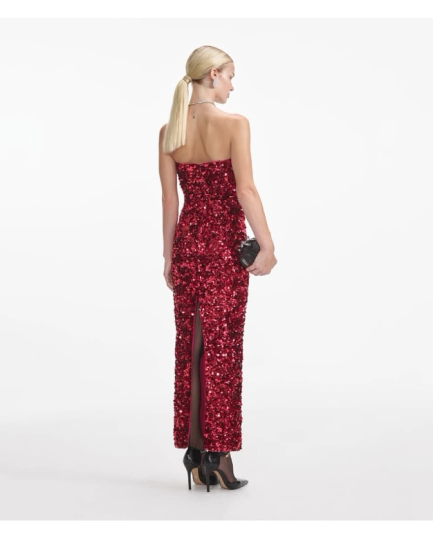 Sparkling Red Sequin Gown - Image 3