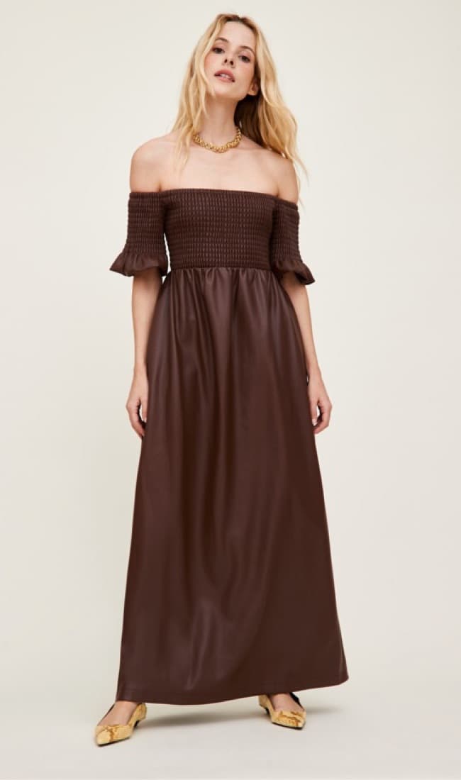 STAUD Faux Leather Mae Dress - Image 1