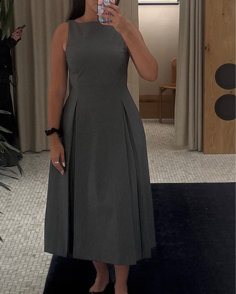 Aritza Gray Midi a Line Dress.  - Image 2