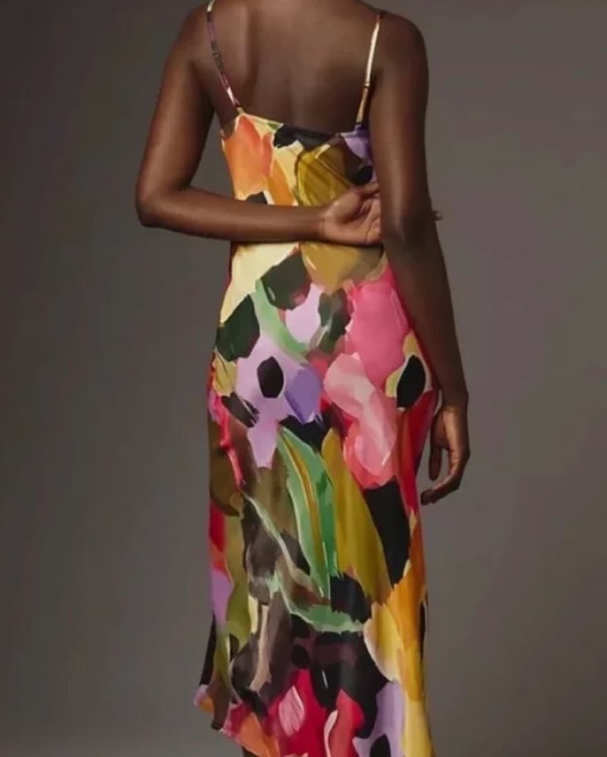 ELVA PRINTED SLIP DRESS - Image 2
