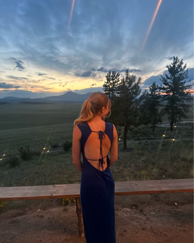 Navy Backless Dress - Image 2