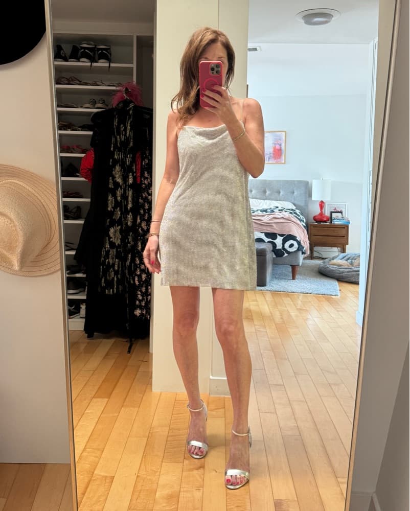 Alice and Olivia Silver Rhinestone Dress - Image 1