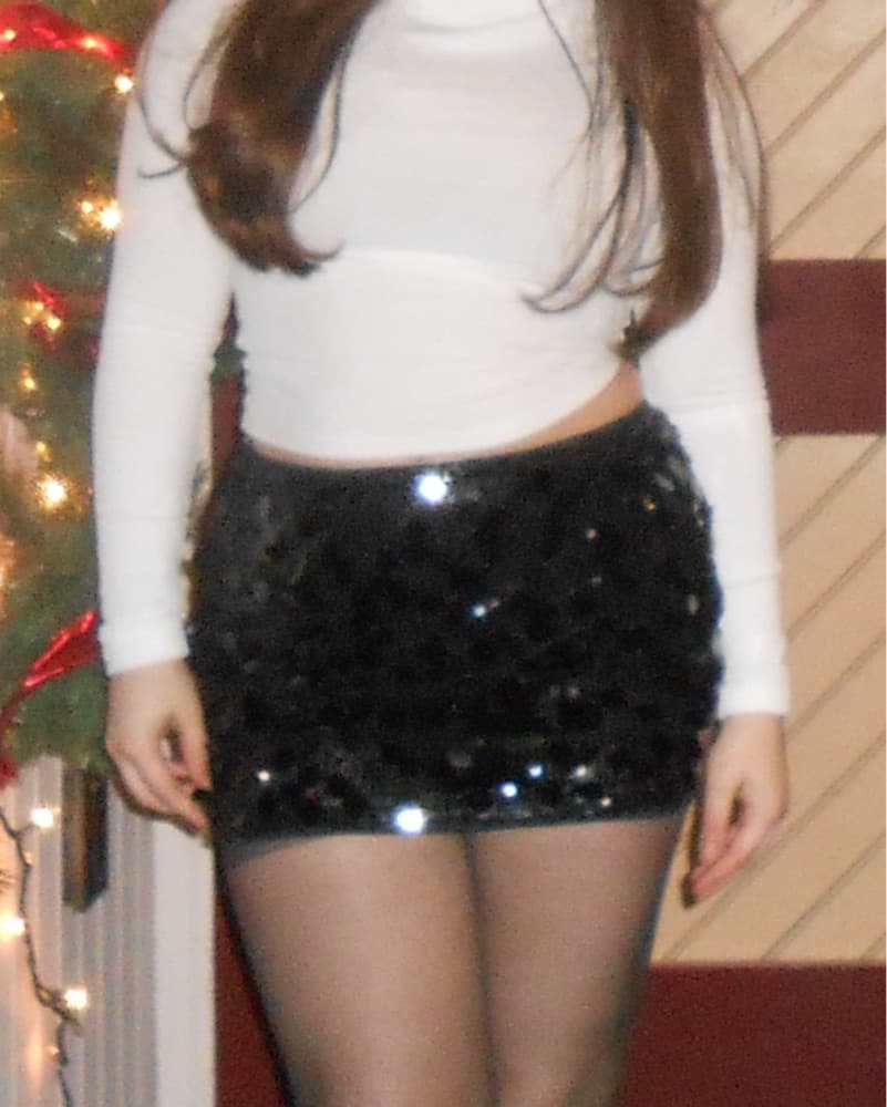 Black sequin miniskirt  - Image 4